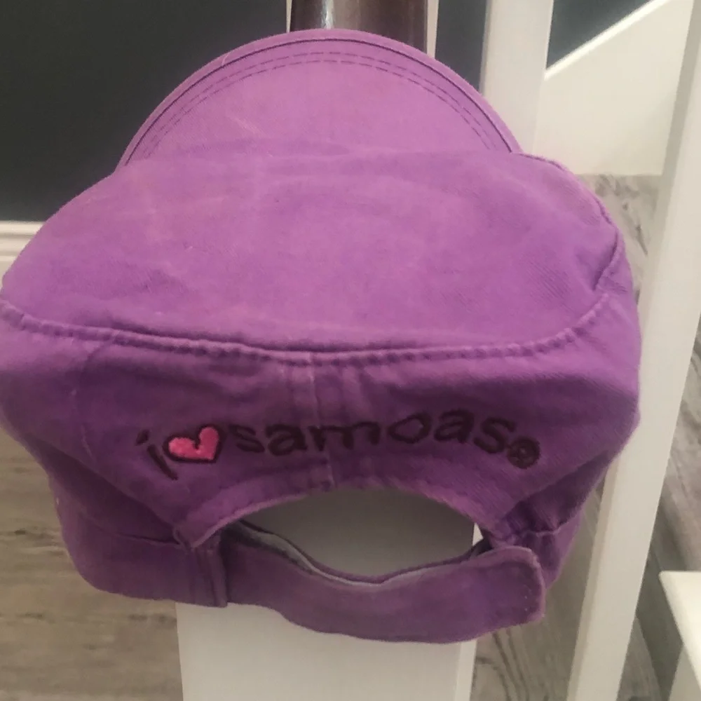 Girl Scout Brownies Collectable Purple Kids Hat with I love Heart Samosa Cookie